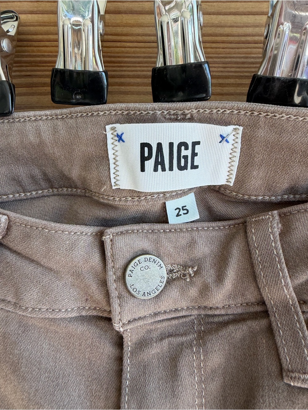 PAIGE Slim Jeans in Taupe Brown - Size 25